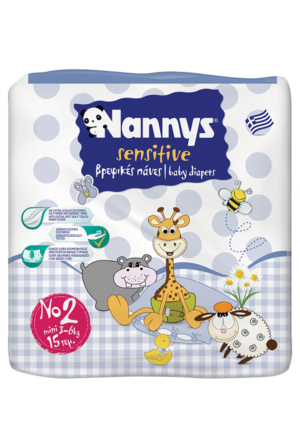Nannys Sensitive No2 Mini (3-6Κg) 15τμχ.