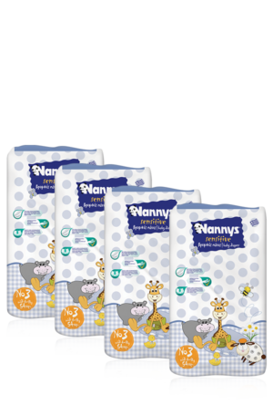 Nannys MONTHLY PACK Sensitive No3 Midi (4-9Kg) 173τμχ. + ΔΩΡΟ 43τμχ. (216τμχ.)