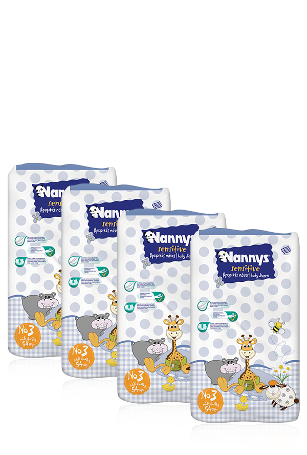 Nannys MONTHLY PACK Sensitive No3 Midi (4-9Kg) 173τμχ. + ΔΩΡΟ 43τμχ. (216τμχ.)