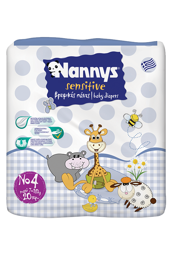 Nannys Sensitive No4 Maxi (7-18Κg) 20τμχ.