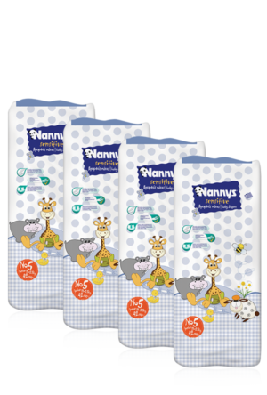 Nannys MONTHLY PACK Sensitive No5 JUMBO (11-25Kg) 135τμχ. + ΔΩΡΟ 33τμχ. (168τμχ.)