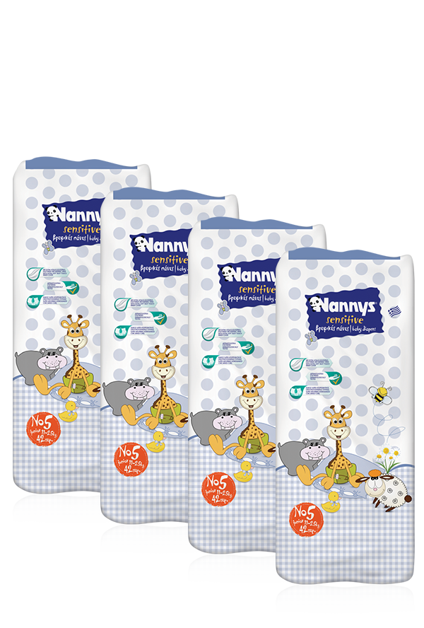 Nannys MONTHLY PACK Sensitive No5 JUMBO (11-25Kg) 135τμχ. + ΔΩΡΟ 33τμχ. (168τμχ.)