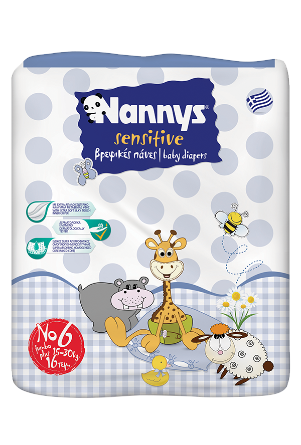 Nannys Sensitive No6 JUMBO (15-30Κg) 16τμχ.