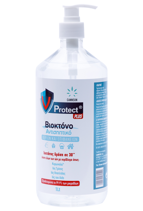 V Protect Plus Pump Αντισηπτικό Χεριών 1000ml