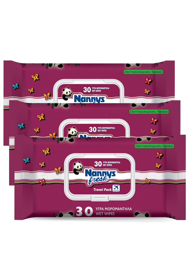 Μωρομάντηλα Nannys fresh Pocket Value Packsize 3x30τμχ.