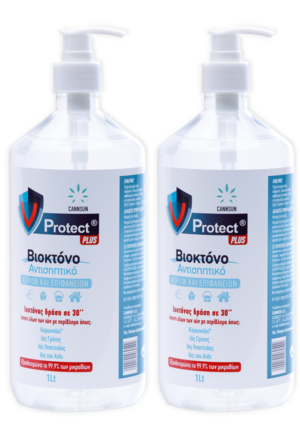 V Protect Plus Pump Αντισηπτικό Χεριών Value Pack 2x1000ml