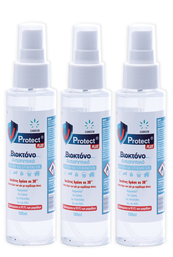 V Protect Plus Αντισηπτικό Χεριών Value Pack 3x100ml