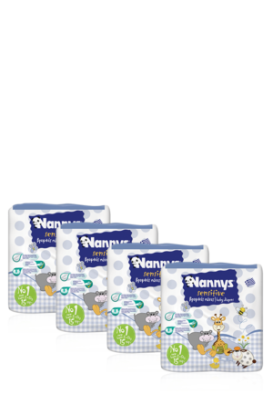 Nannys MONTHLY PACK Sensitive No1 (2-5Kg) New Born 39τμχ. + ΔΩΡΟ 21τμχ. (60τμχ.)