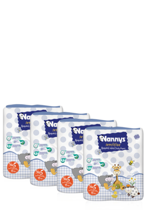 Nannys MONTHLY PACK Sensitive No5 JUMBO (11-25Κg) 51 τμχ. + ΔΩΡΟ 21τμχ (72τμχ.)